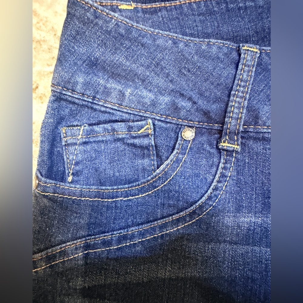 1822 Denim Blue Stretch Jeans Mid Rise Skinny Slim Leg Size 10P - Picture 3 of 12